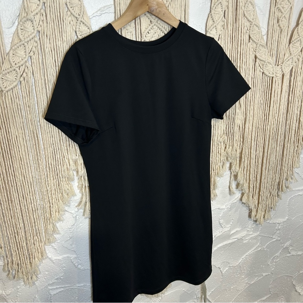 NEW HALARA Round Neck Short Sleeve Solid Mini Casaul Tee Dress Size Small - Picture 6 of 13